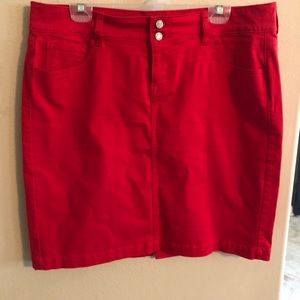 Red Jean Skirt
